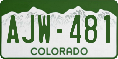 CO license plate AJW481