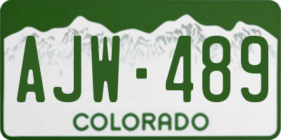 CO license plate AJW489