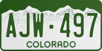 CO license plate AJW497