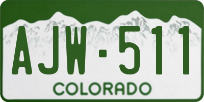 CO license plate AJW511