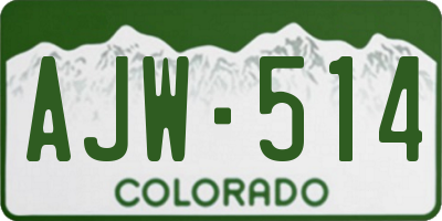 CO license plate AJW514