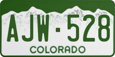 CO license plate AJW528