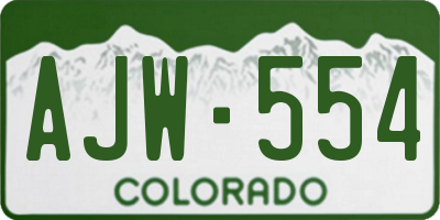 CO license plate AJW554