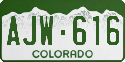 CO license plate AJW616