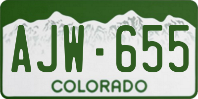 CO license plate AJW655