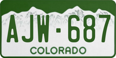 CO license plate AJW687