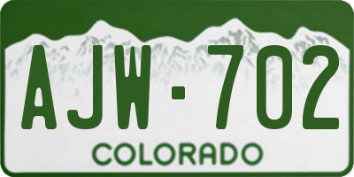 CO license plate AJW702