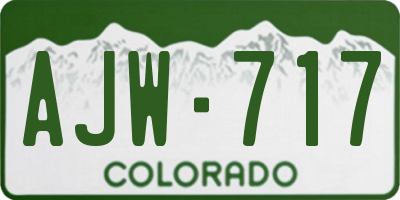 CO license plate AJW717