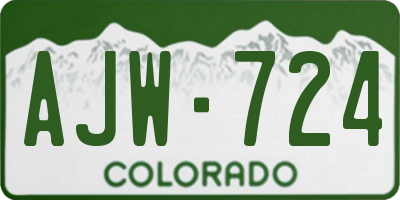CO license plate AJW724