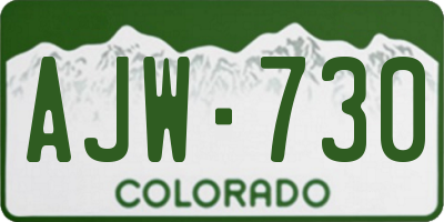 CO license plate AJW730