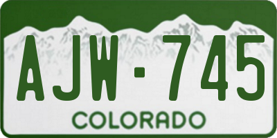 CO license plate AJW745