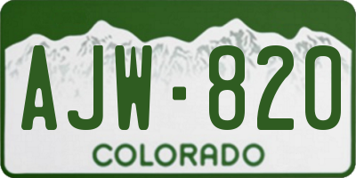 CO license plate AJW820