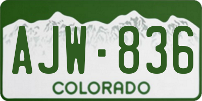 CO license plate AJW836