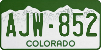 CO license plate AJW852