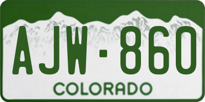CO license plate AJW860