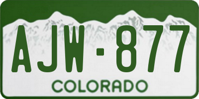 CO license plate AJW877