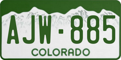 CO license plate AJW885