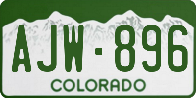 CO license plate AJW896