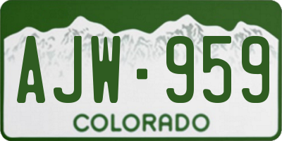 CO license plate AJW959
