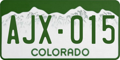 CO license plate AJX015