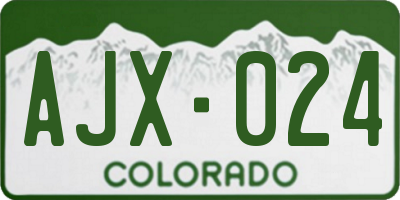 CO license plate AJX024