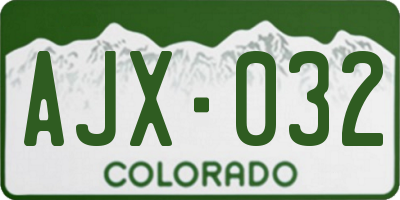 CO license plate AJX032