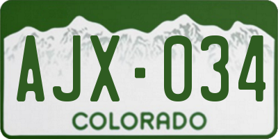 CO license plate AJX034