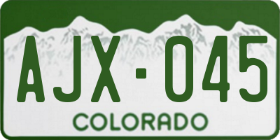 CO license plate AJX045