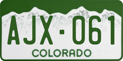 CO license plate AJX061