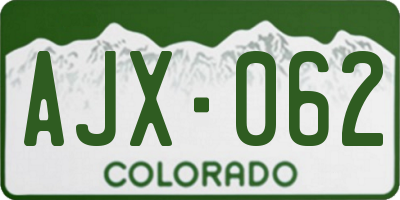 CO license plate AJX062