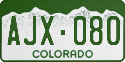 CO license plate AJX080