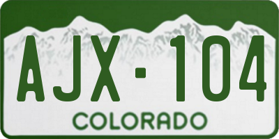 CO license plate AJX104