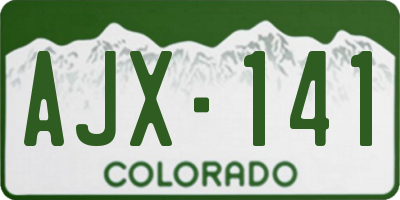 CO license plate AJX141