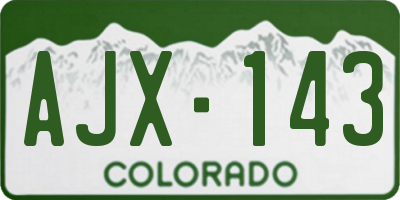 CO license plate AJX143