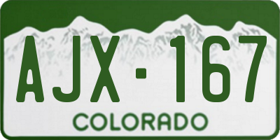 CO license plate AJX167