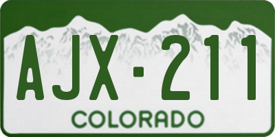 CO license plate AJX211