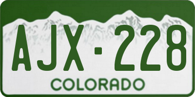 CO license plate AJX228