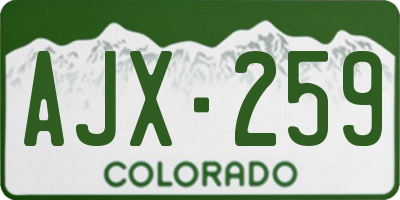CO license plate AJX259