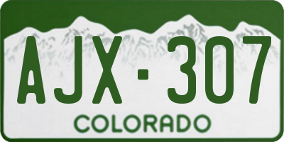 CO license plate AJX307