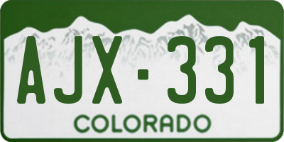 CO license plate AJX331