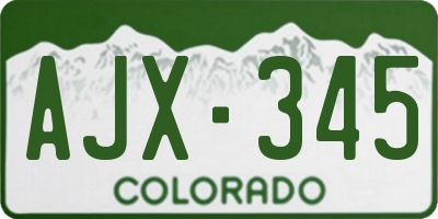CO license plate AJX345