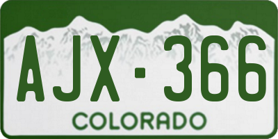 CO license plate AJX366