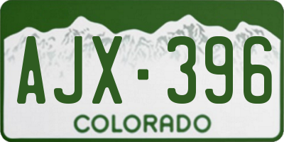 CO license plate AJX396
