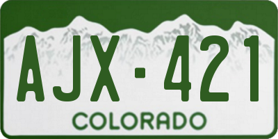 CO license plate AJX421