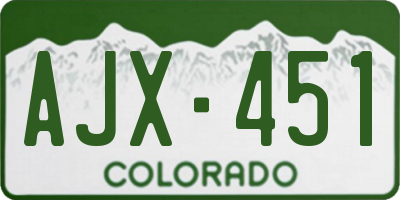 CO license plate AJX451