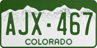 CO license plate AJX467