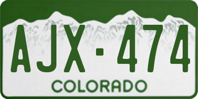 CO license plate AJX474