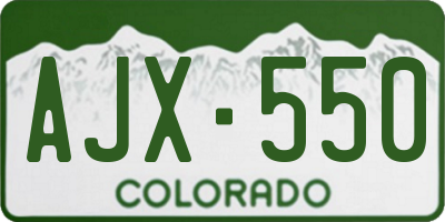 CO license plate AJX550