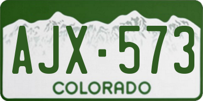 CO license plate AJX573