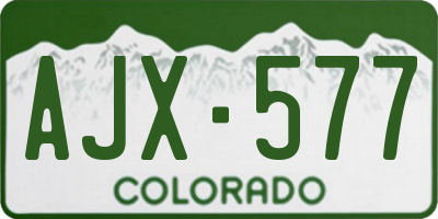 CO license plate AJX577
